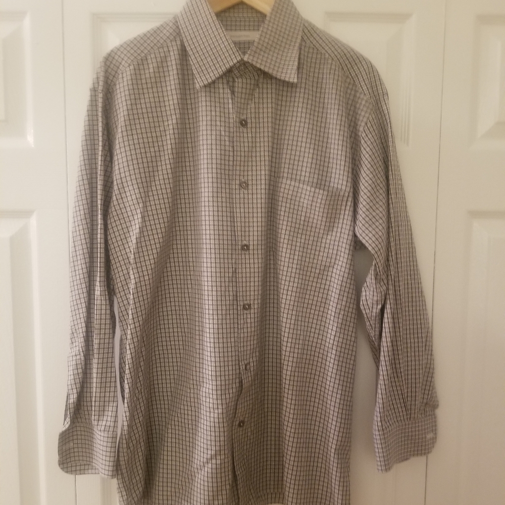 Ermenegildo Zegna Men Plaid Long Sleeve Shirt Size X-Large